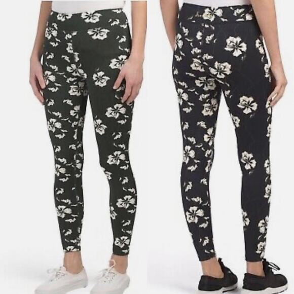 Sam Edelman Bold Garden Green Floral Cropped Leggings Size S - Picture 8 of 8